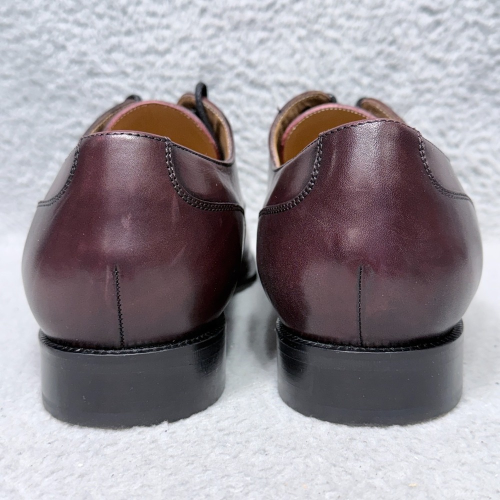 Dino Monti Allen Mens Size 10 EEE Oxford Dress Shoes Burgundy Leather - Picture 4 of 11